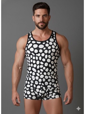 Marsilyan Erkek Desenli Tank Top Boxer Takımı