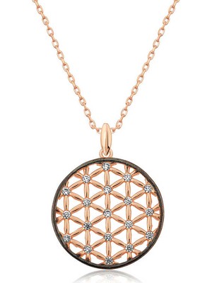 Aya Diamond Gümüş Rose Yaşam Çiçeği Kolye