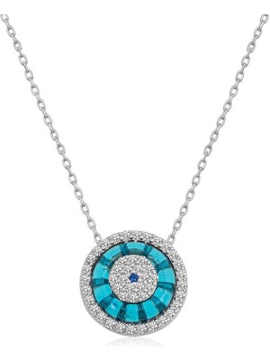 Aya Diamond Gümüş Rodyum Camgöz Nazar Bayan Kolye