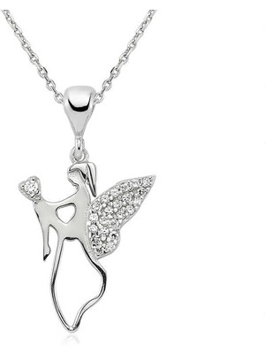 Aya Diamond Gümüş Melek Annem Bayan Kolye