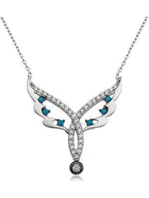Aya Diamond Gümüş Peri Kanadı Bayan Kolye