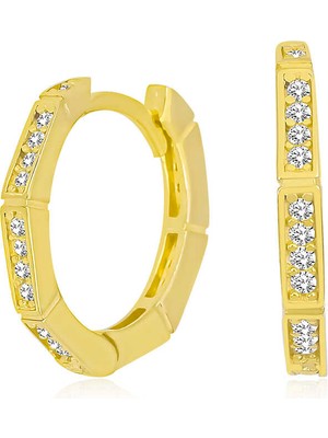 Aya Diamond Gümüş Halka Küpe