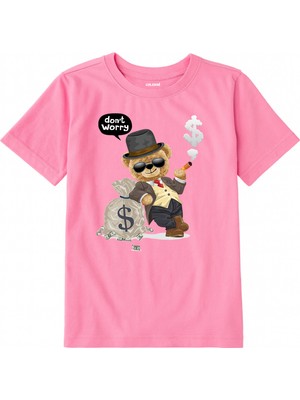 Colermi Pamuk Kumaş Çocuk Tişörtü – Cool Ayı Don’t Worry Baskılı Unisex Çocuk T-Shirt