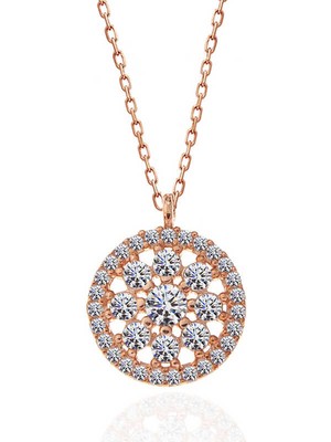 Aya Diamond ​gümüş Rose Çiçek Kadın Kolye