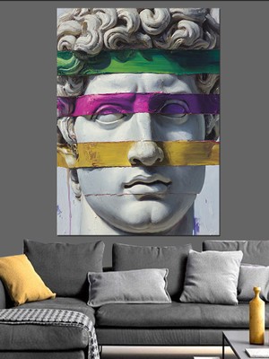 Tablomega Antik Heykel Pop Art Dekoratif Kanvas - Mdf Ahşap Tablo