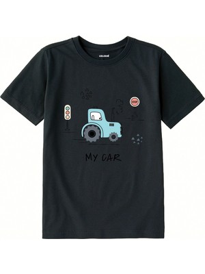Colermi Pamuk Kumaş Çocuk Tişörtü – My Car Araç Baskılı Çocuk T-Shirt