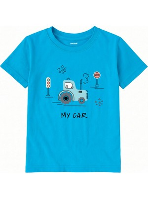 Colermi Pamuk Kumaş Çocuk Tişörtü – My Car Araç Baskılı Çocuk T-Shirt