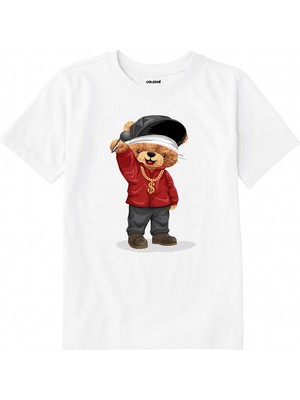 Colermi Pamuk Kumaş Çocuk Tişörtü – Rap Bear Ayıcık Baskılı Çocuk T-Shirt