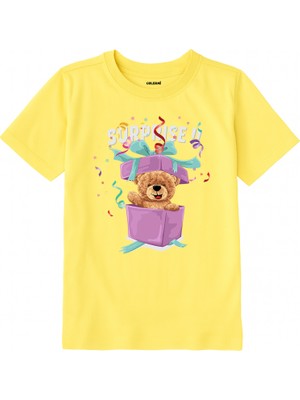 Colermi Pamuk Kumaş Çocuk Tişörtü – Surprise Bear Ayıcık Baskılı Çocuk T-Shirt