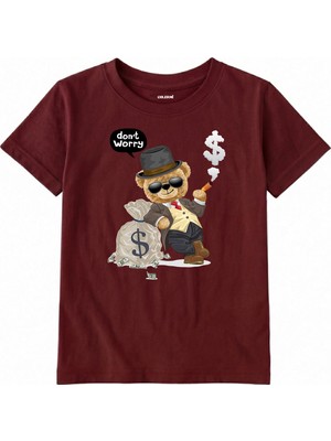 Colermi Pamuk Kumaş Çocuk Tişörtü – Cool Ayı Don’t Worry Baskılı Unisex Çocuk T-Shirt
