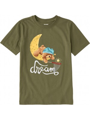 Colermi Pamuk Kumaş Çocuk Tişörtü – Dream Bear Ayıcık Baskılı Çocuk T-Shirt