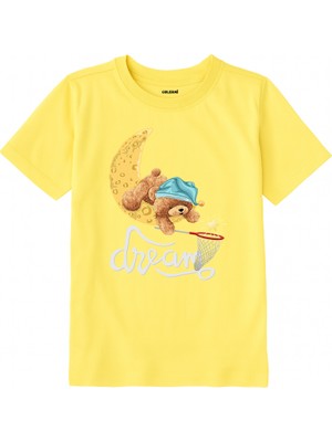 Colermi Pamuk Kumaş Çocuk Tişörtü – Dream Bear Ayıcık Baskılı Çocuk T-Shirt