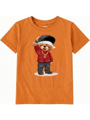 Colermi Pamuk Kumaş Çocuk Tişörtü – Rap Bear Ayıcık Baskılı Çocuk T-Shirt