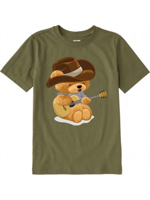 Colermi Pamuk Kumaş Çocuk Tişörtü – Country Bear Ayıcık Baskılı Çocuk T-Shirt