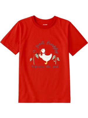 Colermi Pamuk Çocuk Tişörtü – Tatlı Dostluk Ördek Baskılı