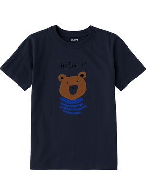 Colermi Pamuk Kumaş Çocuk Tişörtü – Hello Bear Ayıcık Baskılı Çocuk T-Shirt
