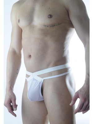 Erkek Beyaz Tül Fantezi Tanga Iç Çamaşırı
