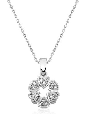 Aya Diamond Gümüş Kalp Çemberi Bayan Kolye