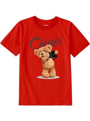 Colermi Pamuk Kumaş Çocuk Tişörtü – Cheese Bear Ayıcık Baskılı Çocuk T-Shirt