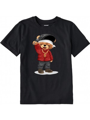 Colermi Pamuk Kumaş Çocuk Tişörtü – Rap Bear Ayıcık Baskılı Çocuk T-Shirt