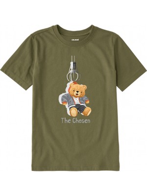 Colermi Pamuk Kumaş Çocuk Tişörtü – Chosen Bear Ayıcık Baskılı Çocuk T-Shirt