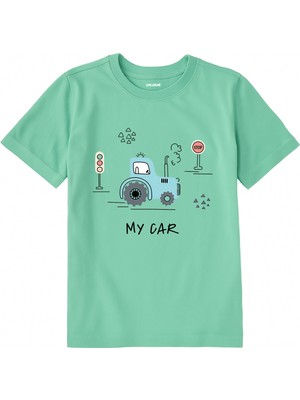 Colermi Pamuk Kumaş Çocuk Tişörtü – My Car Araç Baskılı Çocuk T-Shirt