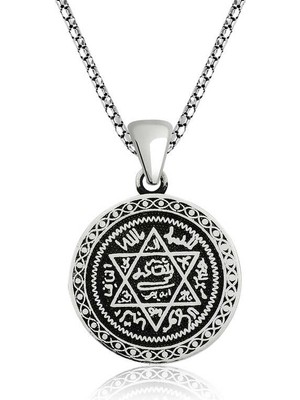 Aya Diamond Gümüş Süleyman Mührü Kolye