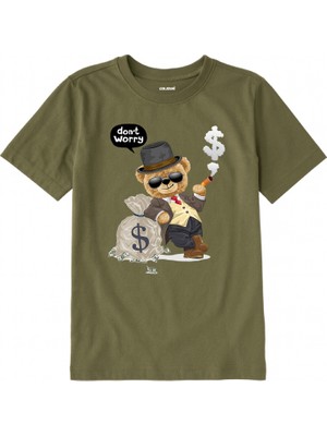 Colermi Pamuk Kumaş Çocuk Tişörtü – Cool Ayı Don’t Worry Baskılı Unisex Çocuk T-Shirt