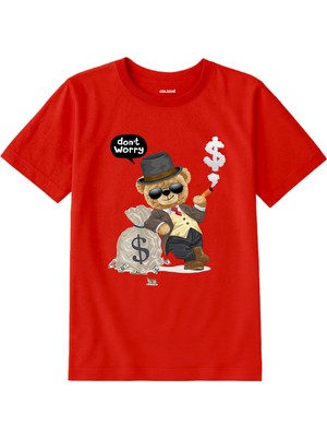 Colermi Pamuk Kumaş Çocuk Tişörtü – Cool Ayı Don’t Worry Baskılı Unisex Çocuk T-Shirt
