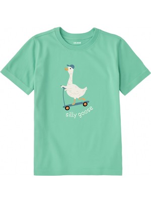 Colermi Pamuk Kumaş Çocuk Tişörtü – Scooter Süren Ördek Baskılı T-Shirt