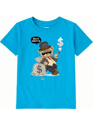 Colermi Pamuk Kumaş Çocuk Tişörtü – Cool Ayı Don’t Worry Baskılı Unisex Çocuk T-Shirt