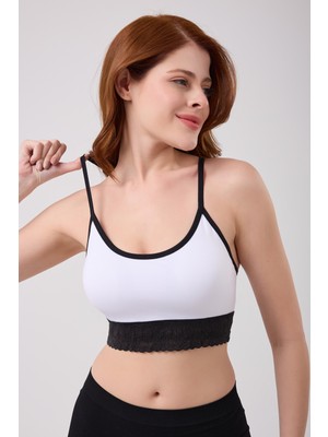 Mistirik Penitro Model Dantel Detaylı Şık ve Rahat Toparlayıcı Pedli Büstiyer