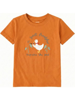 Colermi Pamuk Çocuk Tişörtü – Tatlı Dostluk Ördek Baskılı