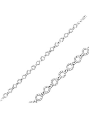 Aya Diamond Gümüş Taşlı Yuvarlak Bayan Bileklik