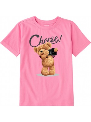 Colermi Pamuk Kumaş Çocuk Tişörtü – Cheese Bear Ayıcık Baskılı Çocuk T-Shirt