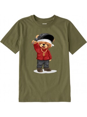 Colermi Pamuk Kumaş Çocuk Tişörtü – Rap Bear Ayıcık Baskılı Çocuk T-Shirt
