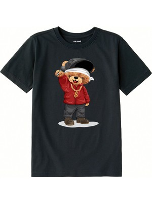 Colermi Pamuk Kumaş Çocuk Tişörtü – Rap Bear Ayıcık Baskılı Çocuk T-Shirt