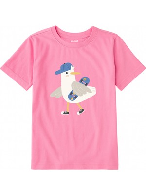 Colermi Pamuk Kumaş Çocuk Tişörtü – Skateboard Martı Baskılı Çocuk T-Shirt