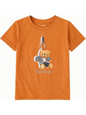 Colermi Pamuk Kumaş Çocuk Tişörtü – Chosen Bear Ayıcık Baskılı Çocuk T-Shirt