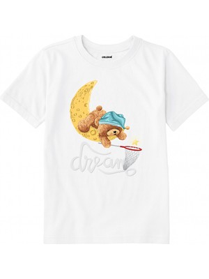 Colermi Pamuk Kumaş Çocuk Tişörtü – Dream Bear Ayıcık Baskılı Çocuk T-Shirt