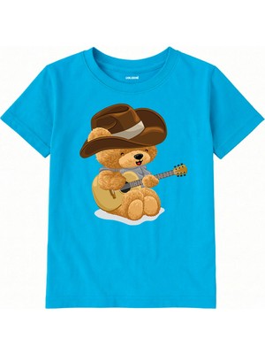 Colermi Pamuk Kumaş Çocuk Tişörtü – Country Bear Ayıcık Baskılı Çocuk T-Shirt