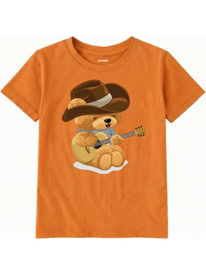 Colermi Pamuk Kumaş Çocuk Tişörtü – Country Bear Ayıcık Baskılı Çocuk T-Shirt