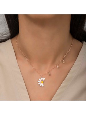 Aya Diamond Gümüş Rose Papatya Seviyor Sevmiyor Bayan Kolye