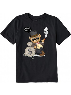 Colermi Pamuk Kumaş Çocuk Tişörtü – Cool Ayı Don’t Worry Baskılı Unisex Çocuk T-Shirt