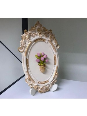 busraconcept Dekoratif Çiçekli Çerçeveli Tablo