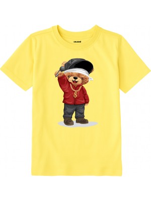 Colermi Pamuk Kumaş Çocuk Tişörtü – Rap Bear Ayıcık Baskılı Çocuk T-Shirt