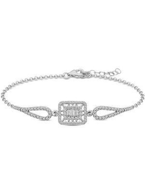 Aya Diamond Gümüş Baget Taşlı Bileklik