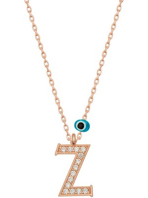 Aya Diamond Gümüş Nazar Rose Z Harfi Kadın Kolye
