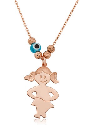 Aya Diamond Gümüş Rose Kız Çocuğu Bayan Kolye