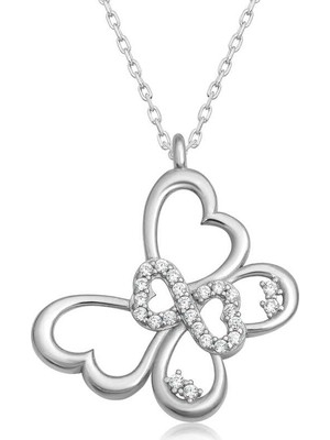 Aya Diamond Gümüş Sonsuzluk Kelebek Kadın Kolye